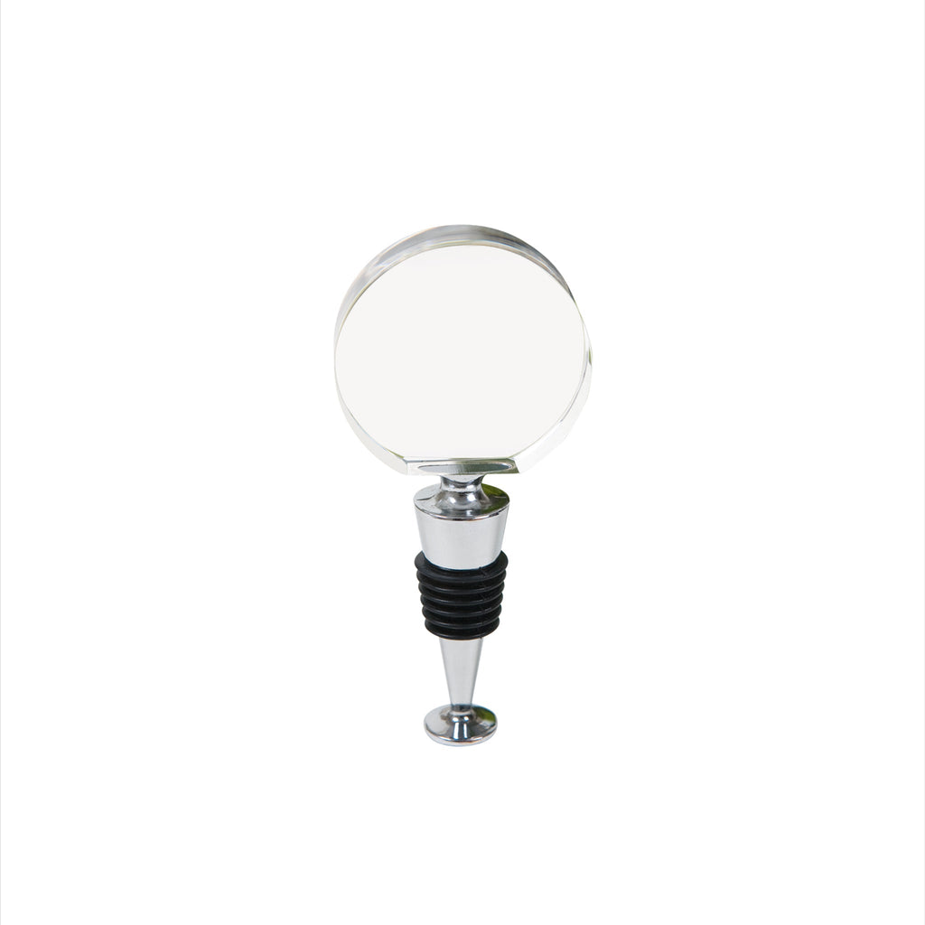 Round Optic Crystal Wine Bottle Stopper-0