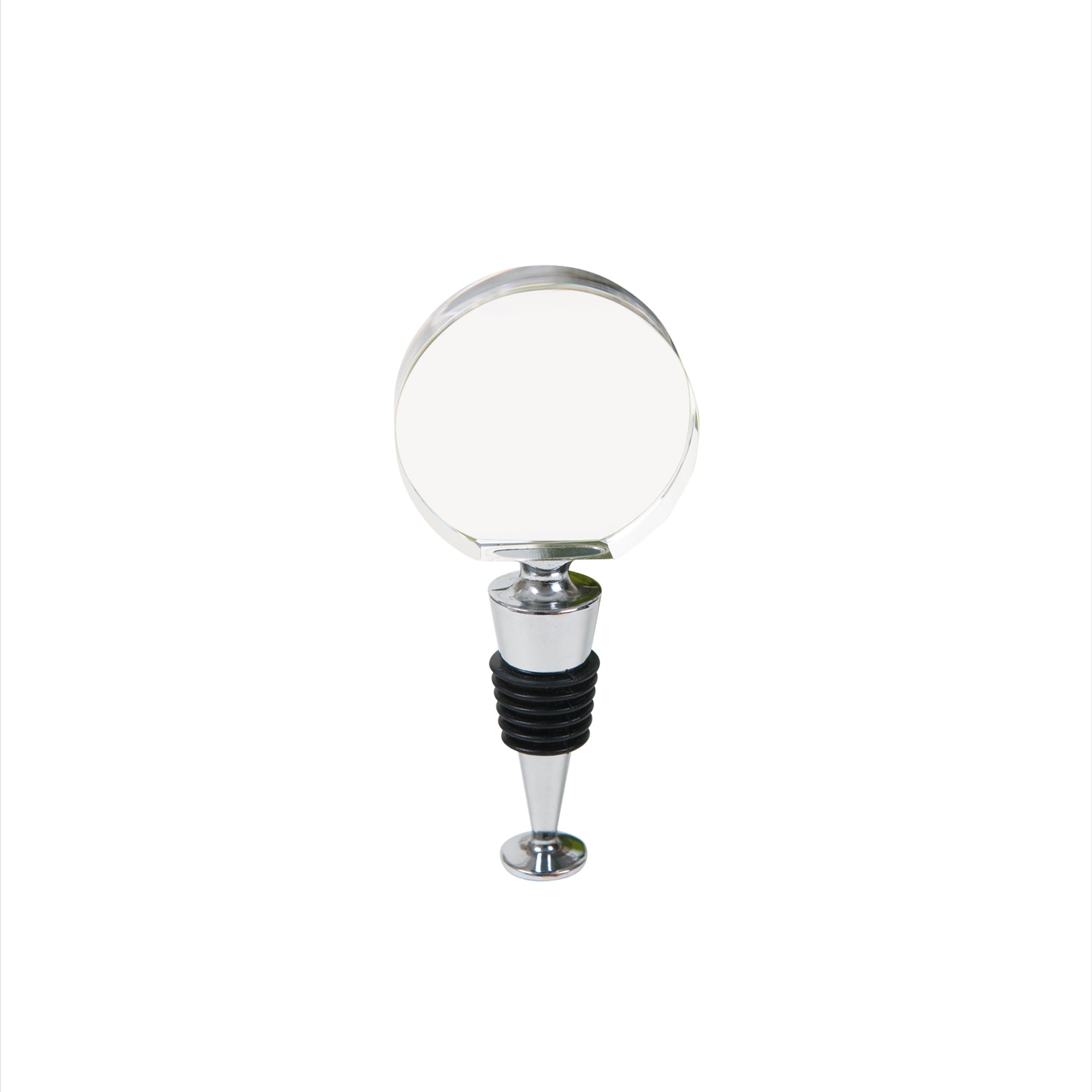 Round Optic Crystal Wine Bottle Stopper-0