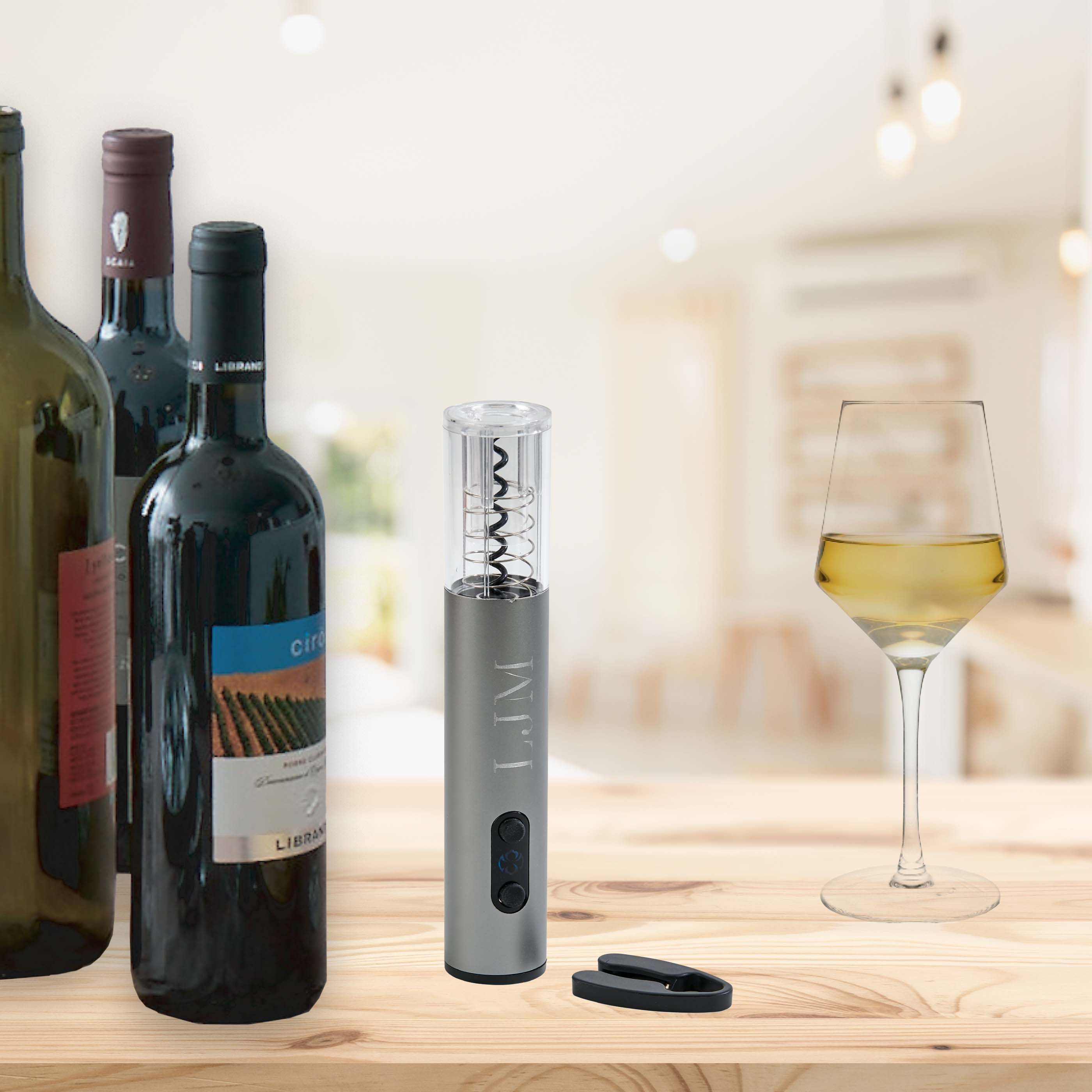 Silver Wine Opener with Stainless Steel Corkscrew-3