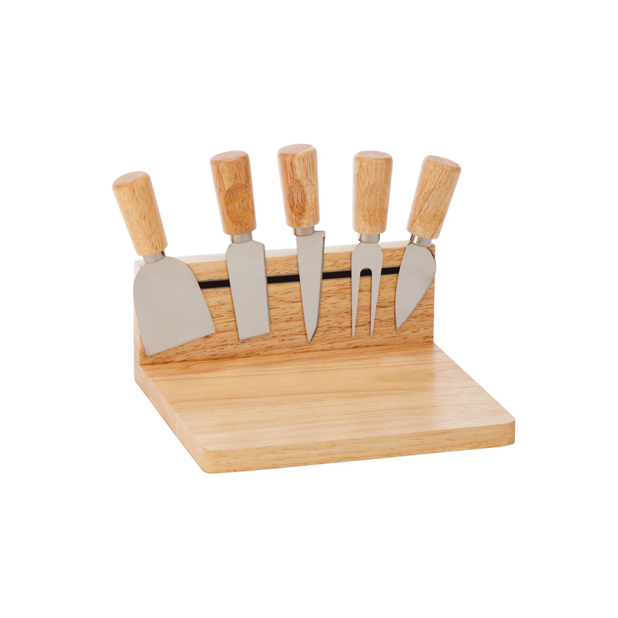 Rubberwood Magnetic Cheese Board Set with 5 Tools-0