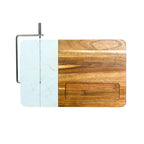 White Marble and Acacia Wood Board with Slicer-0