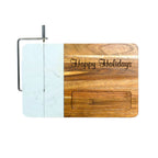 White Marble and Acacia Wood Board with Slicer-2