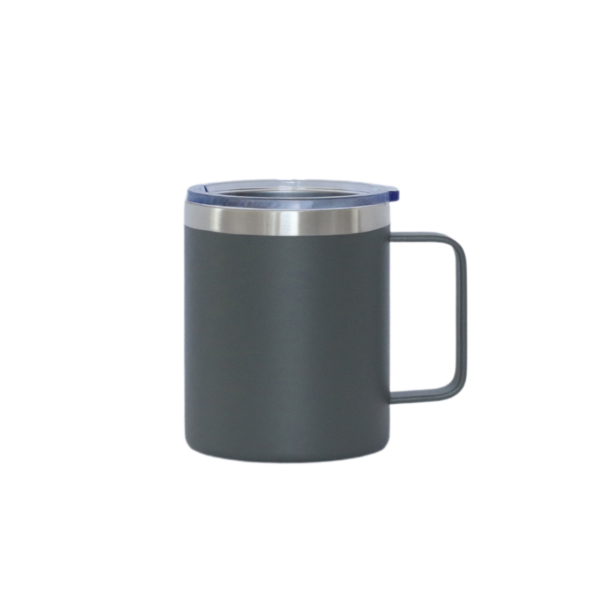 12 Oz Stainless Steel Travel Mug with Handle - Grey-0