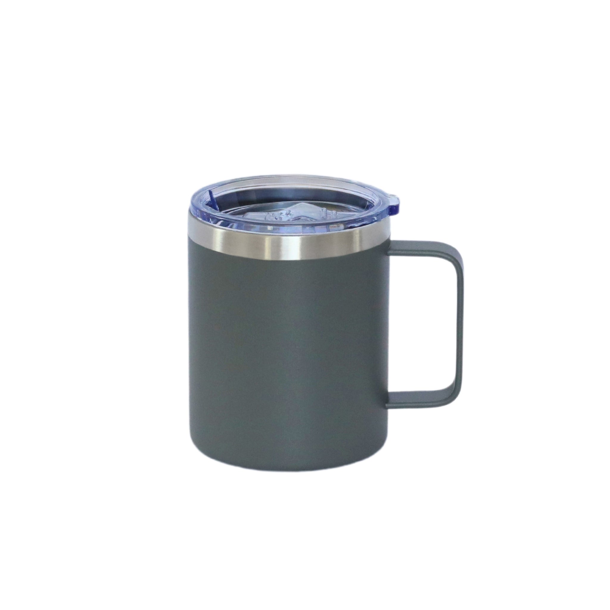 12 Oz Stainless Steel Travel Mug with Handle - Grey-1