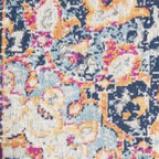 2' X 4' Blue and Beige Medallion Area Rug-3