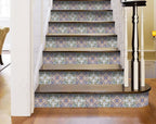 4" X 4" Muted Pastel Scroll Peel And Stick Tiles-0