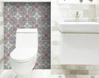 4" X 4" Muted Pastel Scroll Peel And Stick Tiles-6