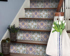 4" X 4" Muted Pastel Scroll Peel And Stick Tiles-8