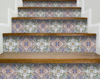 4" X 4" Muted Pastel Scroll Peel And Stick Tiles-1