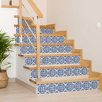7" X 7" Blue and White Valencia Peel And Stick Tiles-0