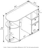 Jaya Computer Study Desk with Bin, Brown-2