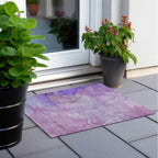 2' X 3' Purple Abstract Washable Non Skid Indoor Outdoor Area Rug-7
