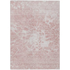 10' X 14' Pink Blush And Ivory Abstract Washable Indoor Outdoor Area Rug-1