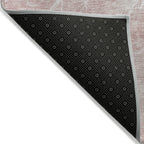 10' X 14' Pink Blush And Ivory Abstract Washable Indoor Outdoor Area Rug-3