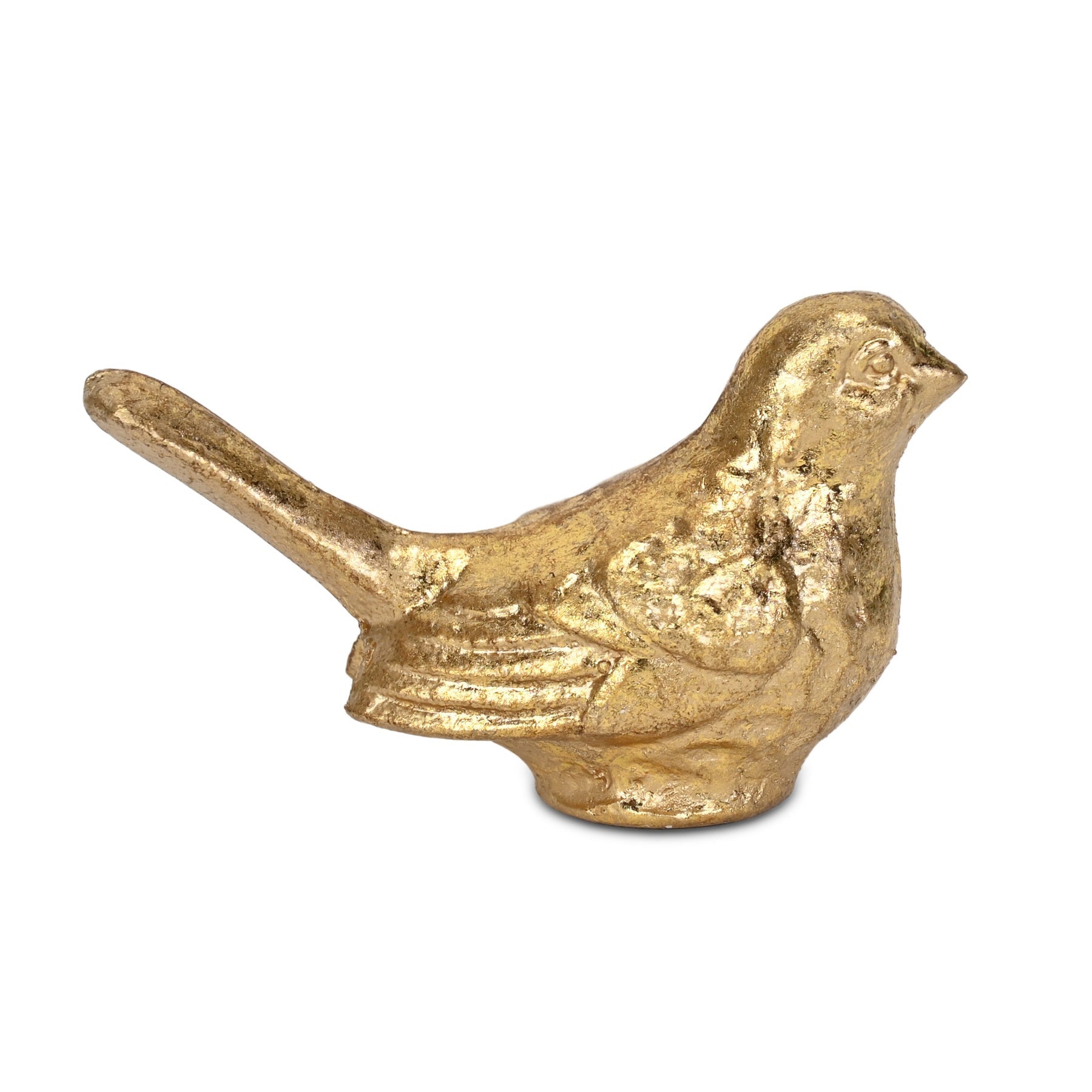 5" Gold Cast Iron Bird Figurine-2