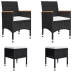 vidaXL 5 Piece Patio Dining Set Black-2