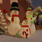 vidaXL Christmas Decoration Inflatable Snowman Family with LEDs Xmas Lighting-6