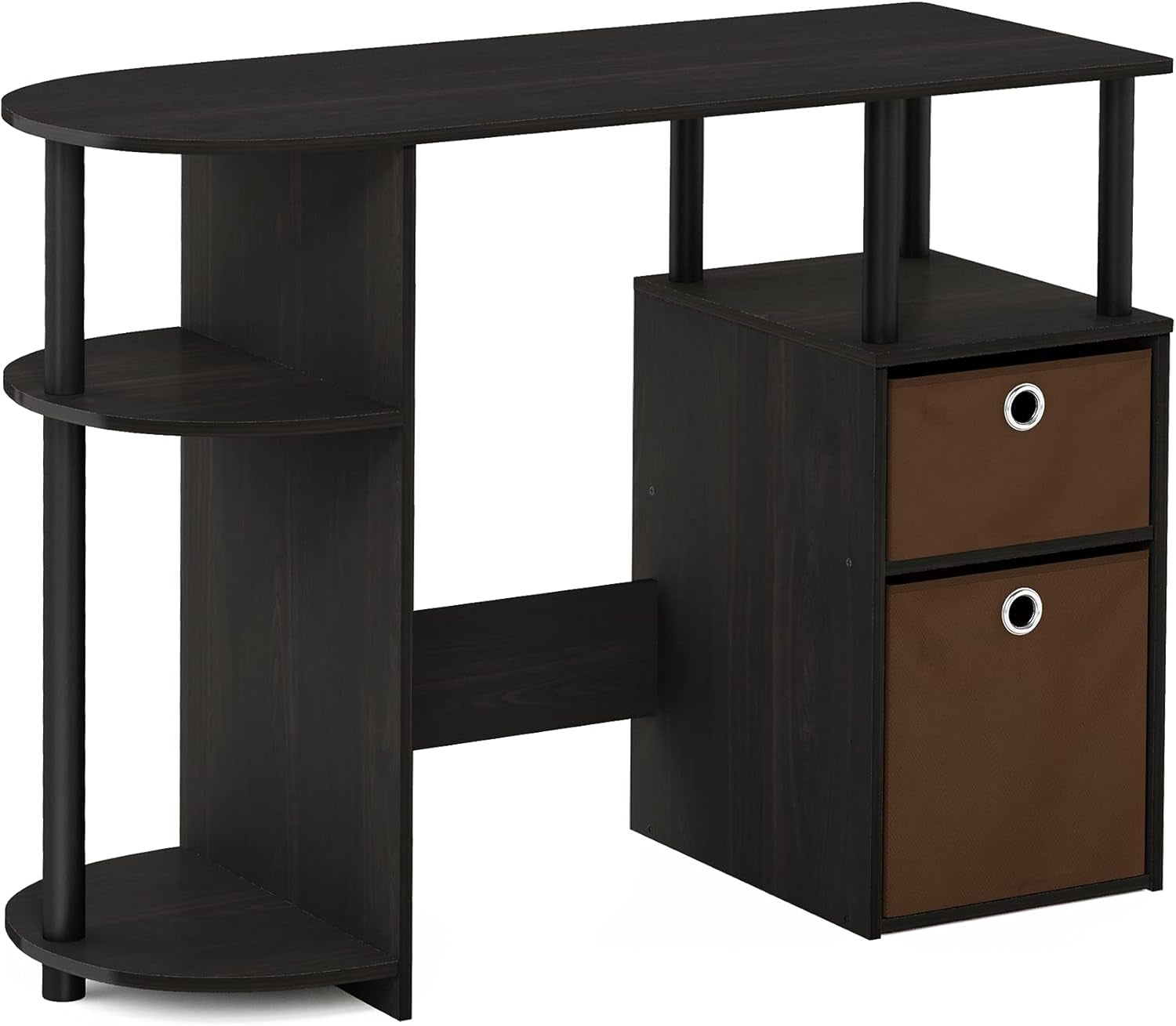 Jaya Computer Study Desk with Bin, Brown-0