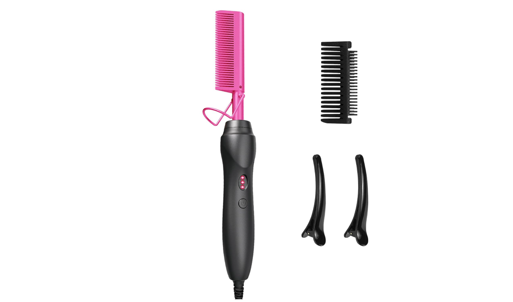 Hot Comb Hair Straightener Heat Pressing Combs - Ceramic Electric Hair