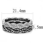 TK3265 - Two-Tone IP Black (Ion Plating) Stainless Steel Ring with Top Grade Crystal  in Clear-1