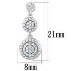 TS494 - Rhodium 925 Sterling Silver Earrings with AAA Grade CZ  in Clear-1