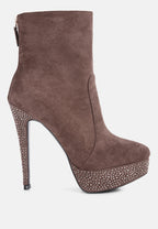 Espiree Microfiber High Heeled Ankle Boots-5