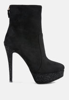 Espiree Microfiber High Heeled Ankle Boots-6