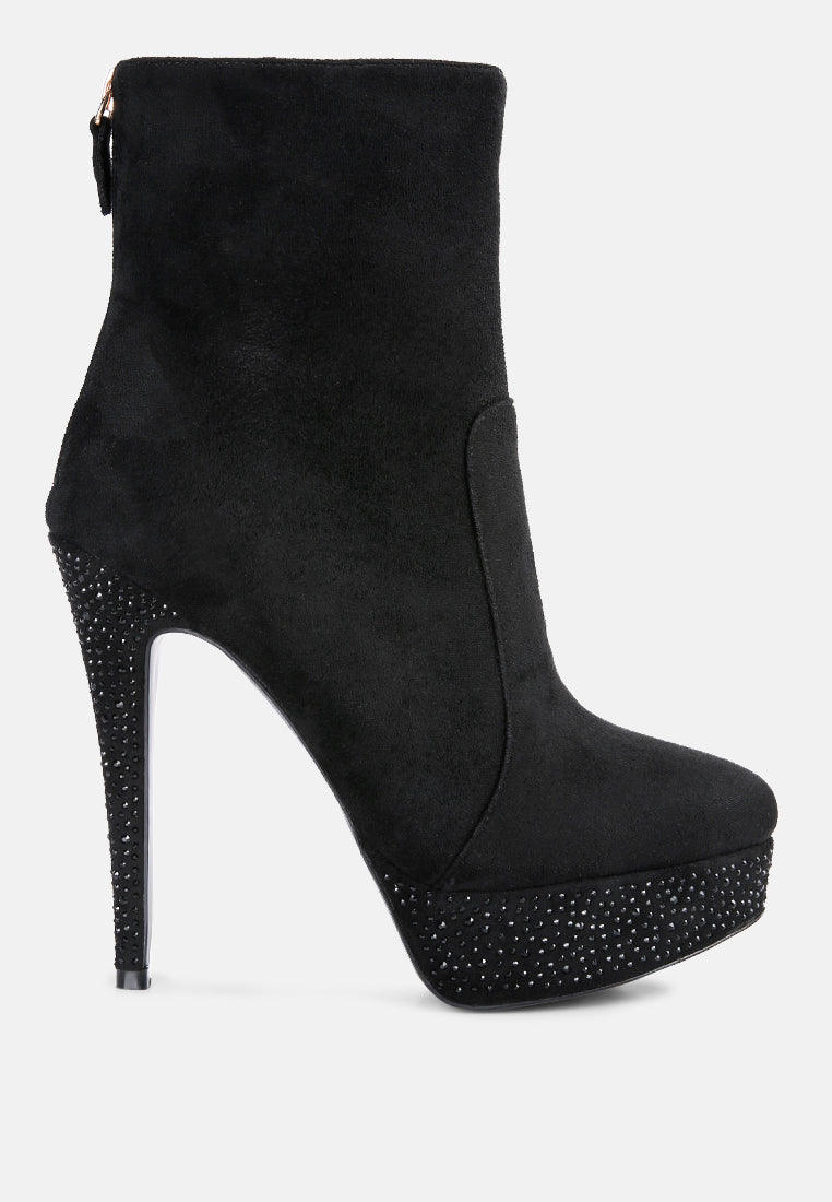 Espiree Microfiber High Heeled Ankle Boots-6