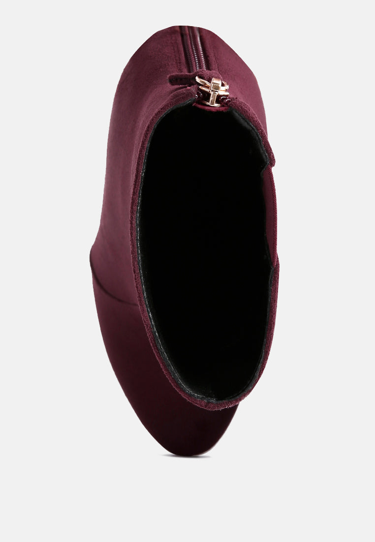 Espiree Microfiber High Heeled Ankle Boots-3