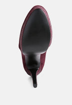 Espiree Microfiber High Heeled Ankle Boots-4