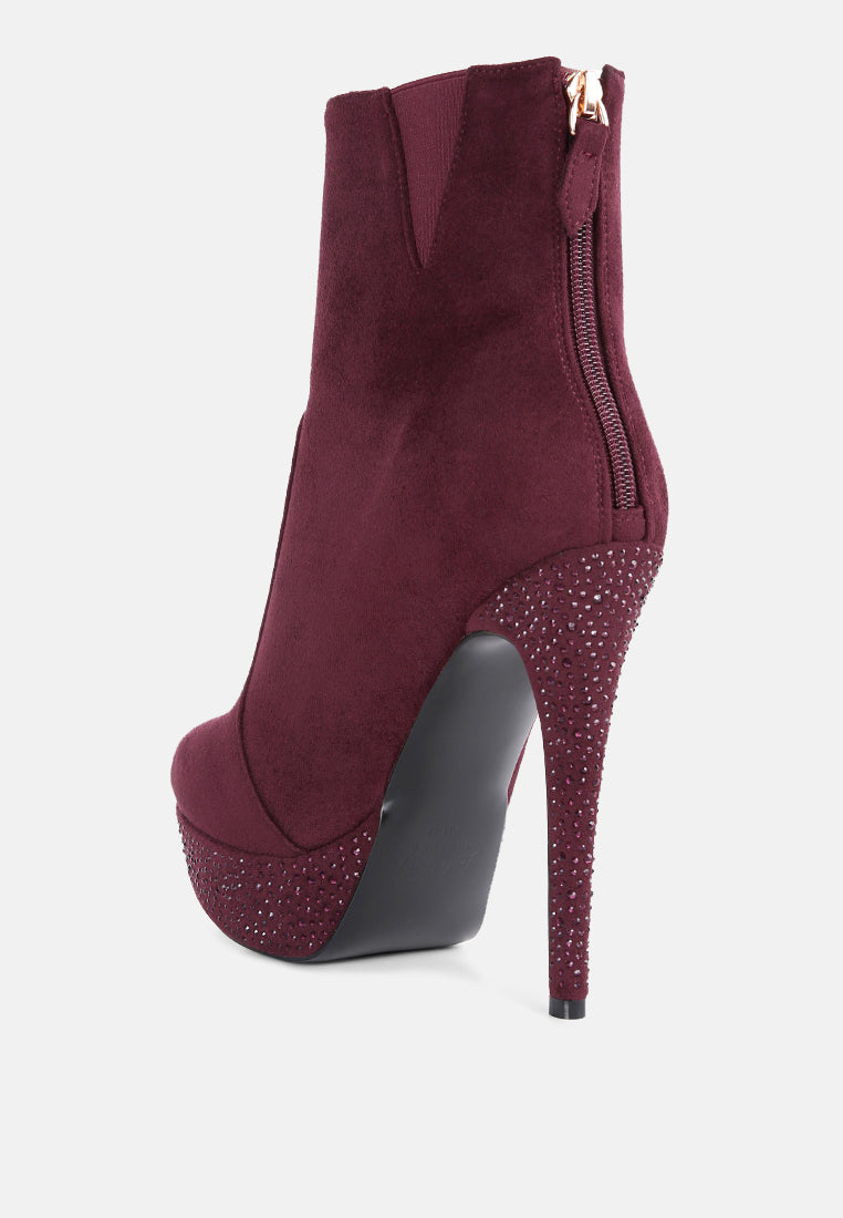 Espiree Microfiber High Heeled Ankle Boots-2