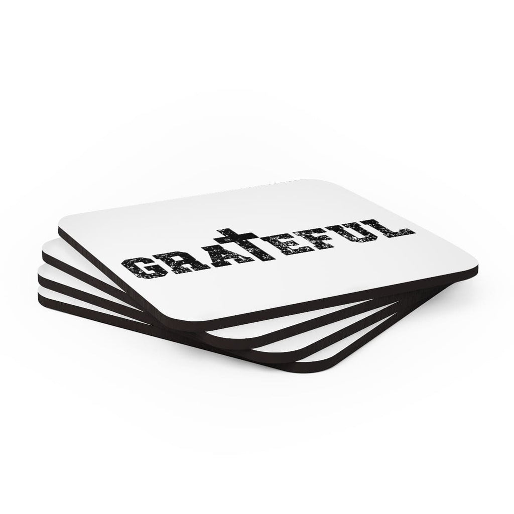 Home Decor - Coaster Set - 4 Piece Home/office - Grateful Christian Inspiration Affirmation-3